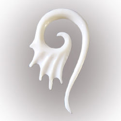 Bone Ear Gauge Buffalo Flame Design Handmade Natural Expander PEX024
