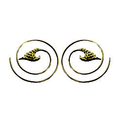 Spiral Wing Brass Earring Tribal Design Handmade Exotic Fashion ERBS40