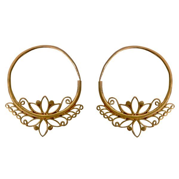 Lotus pink gemstone designer silver plated earrings at 1250  Azilaa