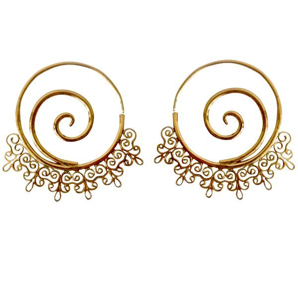 bohemian Earrings Spiral Earrings ethnic earrings Stunning spiral hoops,delicate desing