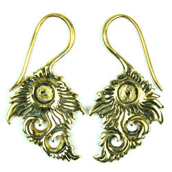 Tribal Brass Earring Swan Design Handmade Unique Exotic Fashion ERBS15