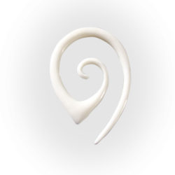 Pointed Spiral Bone Tunnel Ear Gauge Handmade Natural Expander PEX030