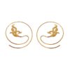 Exotic Tribal Brass Hoop Earring Gold Handmade Ethnic Design ERBS48