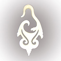 Buffalo Bone Krishna Drop Design Ear Gauge Handmade Organic Expander PEX068