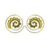 Flower Brass Earring Tribal Spiral Hoop Handmade Unique Design ERBS21
