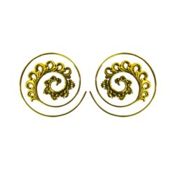 Flower Brass Earring Tribal Spiral Hoop Handmade Unique Design ERBS21