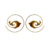 Brass Earring Spiral Tribal Handmade Unique Kamil Design ERBS36