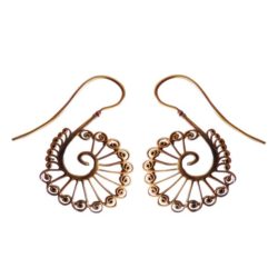 Dangle Drop Tribal Brass Earrings Gold Unique Exotic Design ERHZ01
