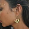Tribal Brass Earring Aztec Sun Design Handmade Unique Ethnic Fashion ERBS08