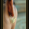 Tribal Brass Earring Flame Handmade Organic Exotic Fashion ERBS09