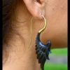 Tribal Earring Angel Wings Horn Brass Hook ERHBS03