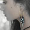 Angel Wing Turquoise Inlay Horn & Brass Earring ERHBS20