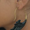 Angel Wing Horn Brass Earring Exotic Dangle Drop Hook ERHBS21