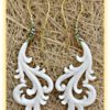 Dangle Bone Earring Carved Brass Hook Gypsy Curls ERBBS08