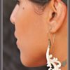Dangle Bone Earring Carved Brass Hook Gypsy Curls ERBBS08