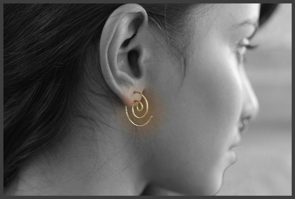 Brass Earrings fashion Round, Spiral Earrings, Earrings Spirals Brass, Indian Spiral Earrings, Golden Earrings, Brass Earrings, Creoles