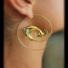 Brass Earring Spiral Tribal Handmade Unique Kamil Design ERBS36