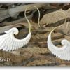 Organic Tribal Bone Earring Brass Hook Angel Wings ERBBS03