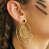 Earring Brass Spiral Tribal Gold Handmade Unique Fashion ERBS41