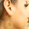 Dangle Tribal Brass Earring Shell Hook Handmade Design ERBS31