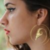 Handmade Brass Earring Angel Wing Design Natural Unique Spiral ERBS46