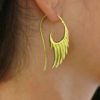 Brass Earring Tribal Angel Wings Design Handmade Organic ERBS47