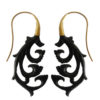 Dangle Buffalo Horn Earring Carved Brass Hook Yasmin ERHBS12