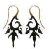 Dangle Horn Earring Brass Hook Trishul Turquoise Inlay ERHBS17