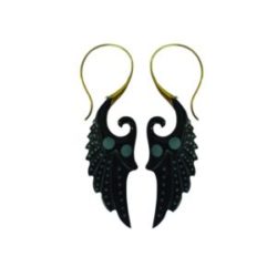 Angel Wing Turquoise Inlay Horn & Brass Earring ERHBS20