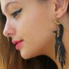 Phoenix Horn Earring Tribal Dangle Brass hook ERHBS04