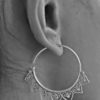 Tribal Dangle Hoops Silver Sterling Earrings 92.5 ERSVR07