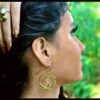 Exotic Tribal Brass Hook Earring Handmade Organic Design ERBS29