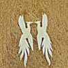 Phoenix Bone Earring Carved Tribal Dangle Brass Hook ERBBS10