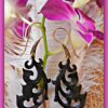 Carved Tribal Horn Earring Dangle Brass Hook Yasmin ERHBS32