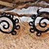 Spiral Earring Carved Horn Tribal Brass Hoops Internal Spiral ERHBS34