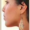 Carved Tribal Shell Earring Dangle Brass Hook Yasmin ERSBS07
