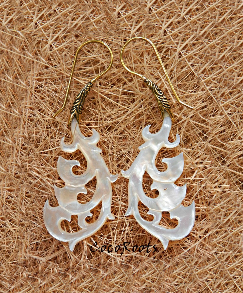 carved shell earrings