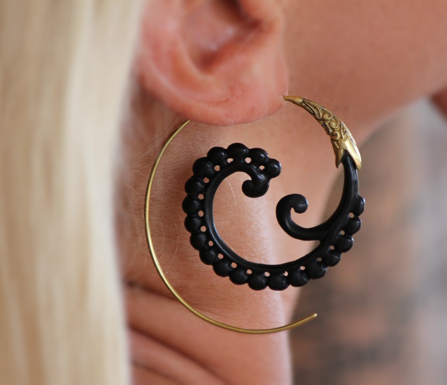 horn spiral earrings