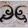 Horn Earrings Spiral Brass Hoops Mantra Curls ERHBS36