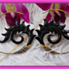 Spiral Carved Earrings Tribal Horn Hoops Aztec Sun ERHBS35