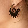 Spiral Carved Earrings Tribal Horn Hoops Aztec Sun ERHBS35