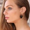 Spiral Carved Earrings Tribal Horn Hoops Aztec Sun ERHBS35