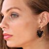 Spiral Carved Earrings Tribal Horn Hoops Aztec Sun ERHBS35