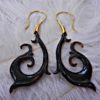Dangle Drop Buffalo Horn Earring Tribal Carved Brass Hook Kamil ERHBS18