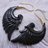 Tribal Earring Angel Wings Horn Brass Hook ERHBS03
