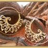 Spiral Tribal Brass Hook Earrings Unique Handmade Exotic Design ERBS34