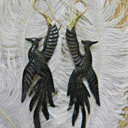 Tribal Phoenix Earring Dangle Horn Brass Hook ERHBS27