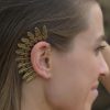 Feather Ear Cuff Boho Chic lady Clip on Earring Wrap Women Fashion ECF03