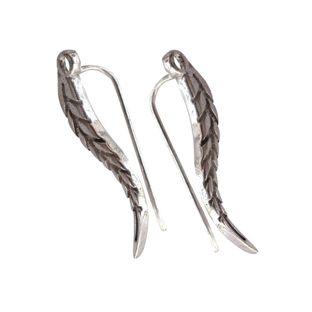 Feather crawler store earrings