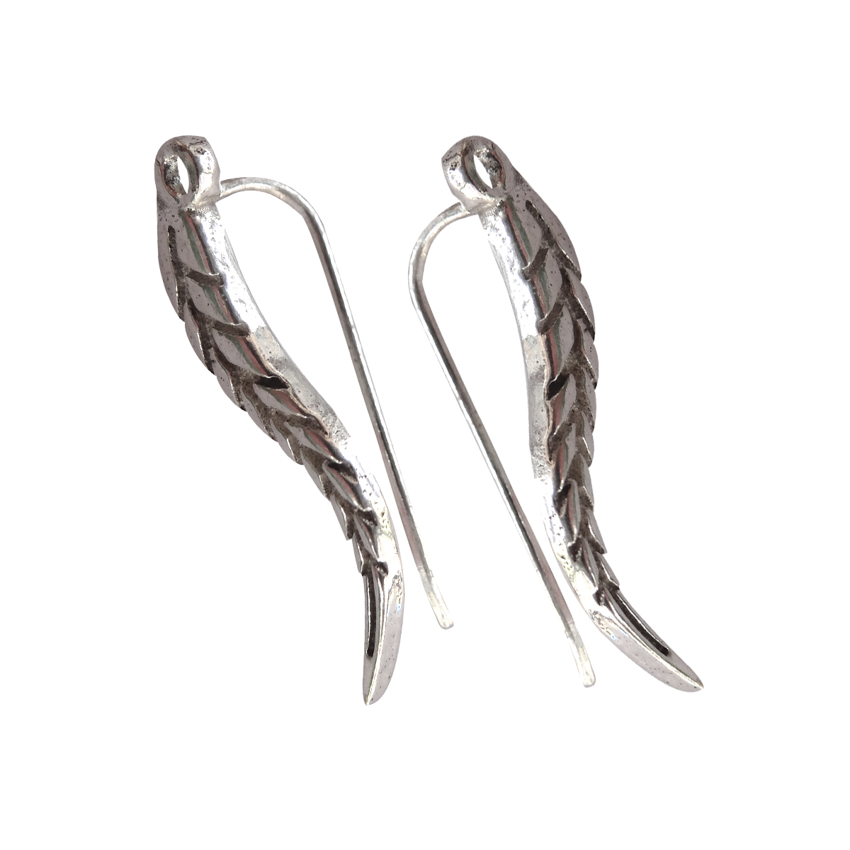 Climber 20g Earrings PAIR of Tribal Feather Ear Crawler choose color